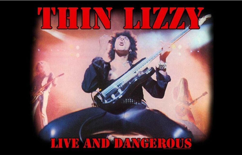 Thin Lizzy - Poster "Live And Dangerous", Stoff RO5054 (Einheitsgröße) (Schwarz/Rot/Pink)