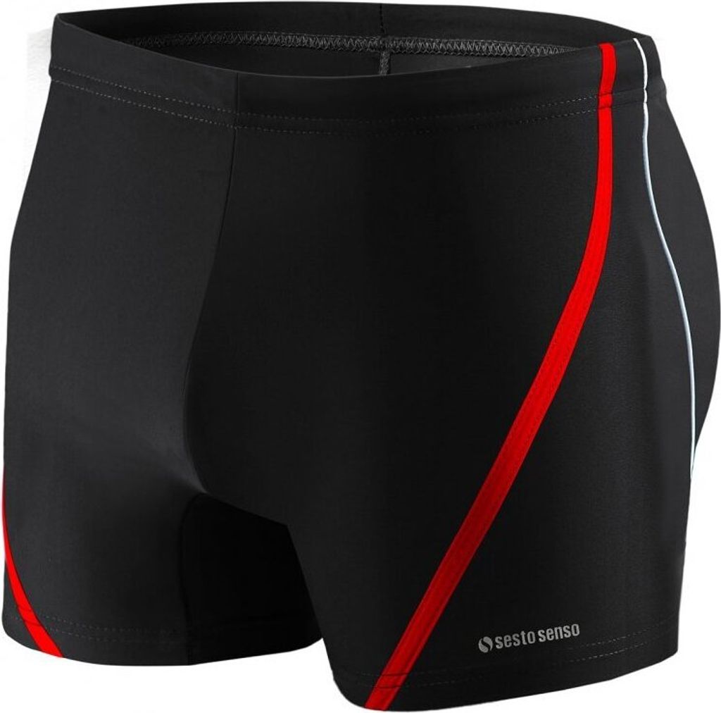 Sesto Senso Herren Badeboxer – enganliegend, elastisch | Komfort für Strand und Schwimmbad | Kontraststreifen | Drei Farben | Größen S-XXL