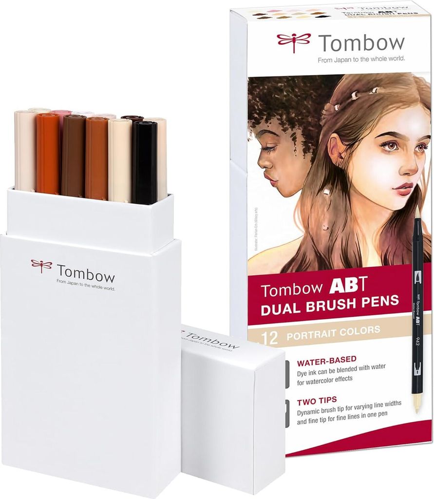 Tombow Doppelfasermaler "DUAL BRUSH PEN ABT" Portrait Colors 12er Set