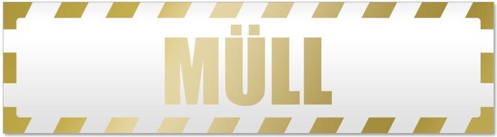 Kiwistar Müll gestreift Magnetschild Schild magnetisch - 30cm Gold - Magnetfolie für Auto PKW Kfz