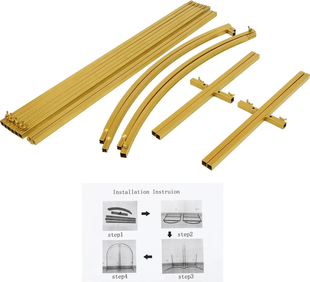 Support Arche Stable pour Grappe de Ballons Métal Or 1,8m Facile à Monter