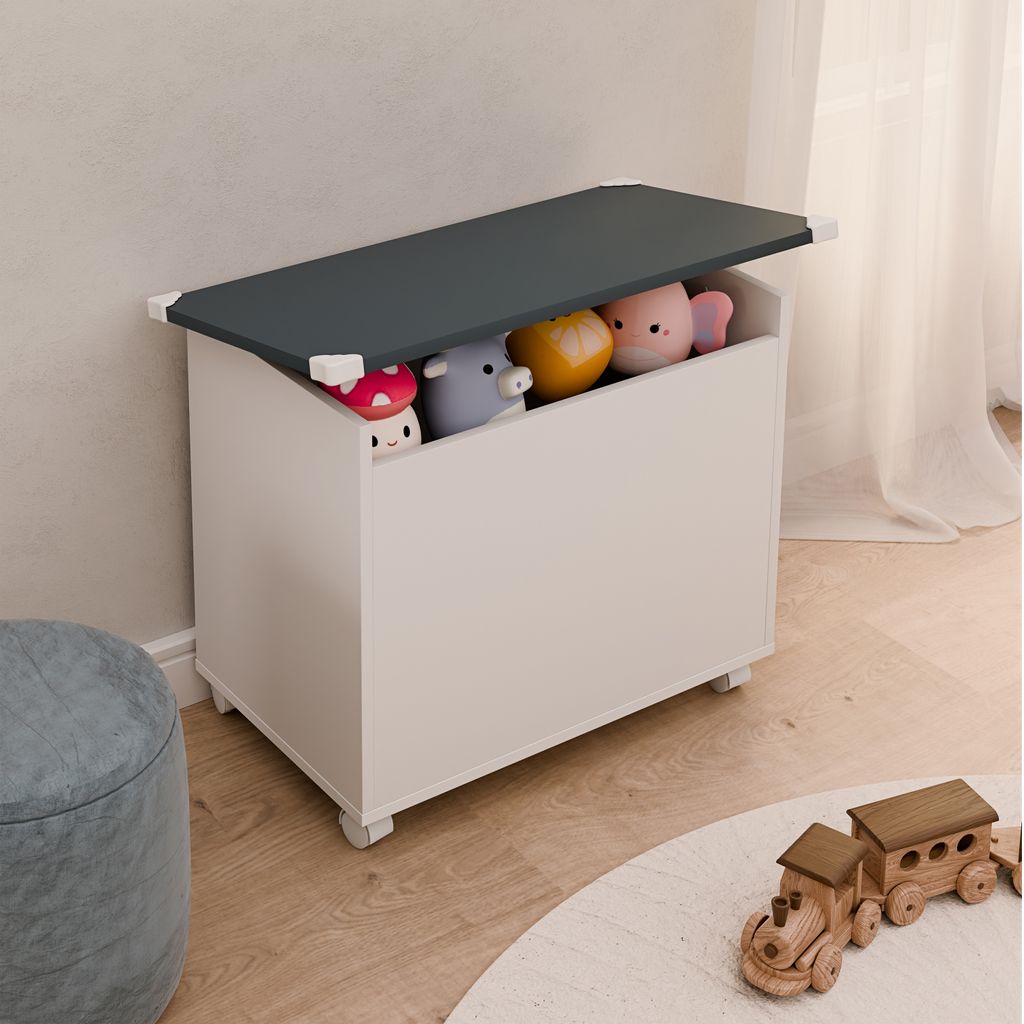 VCM Holztruhe | Maße ca. H. 54 x B. 68 x T. 39 cm | Rollen | Kiste für alle Wohnräume | Aufbewahrungsbox | Kiste - Bosula M