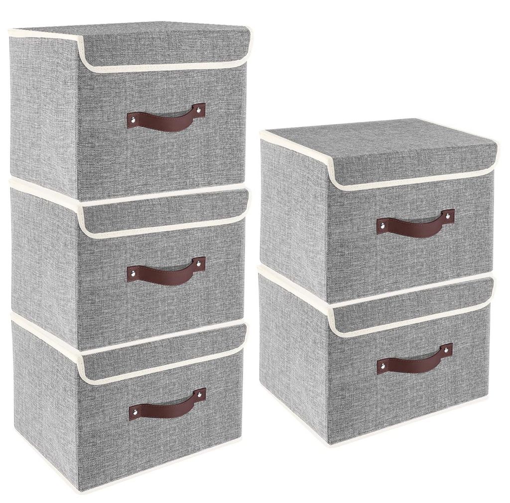 Faltbare Aufbewahrungsbox mit Deckel, Stoff, waschbar, 38 x 25 x 25 cm