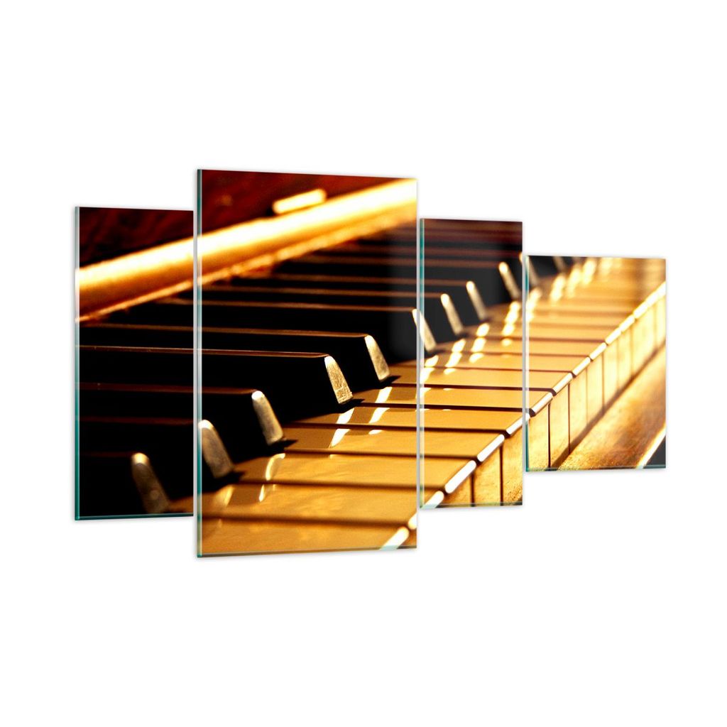 Bilder auf glas - Klavier Musik Konzert - 120x70cm - Glasbilder - Wandbilder - Kunstdruck - zum Aufhängen bereit - Wanddekoration aus Glas - Glas ...