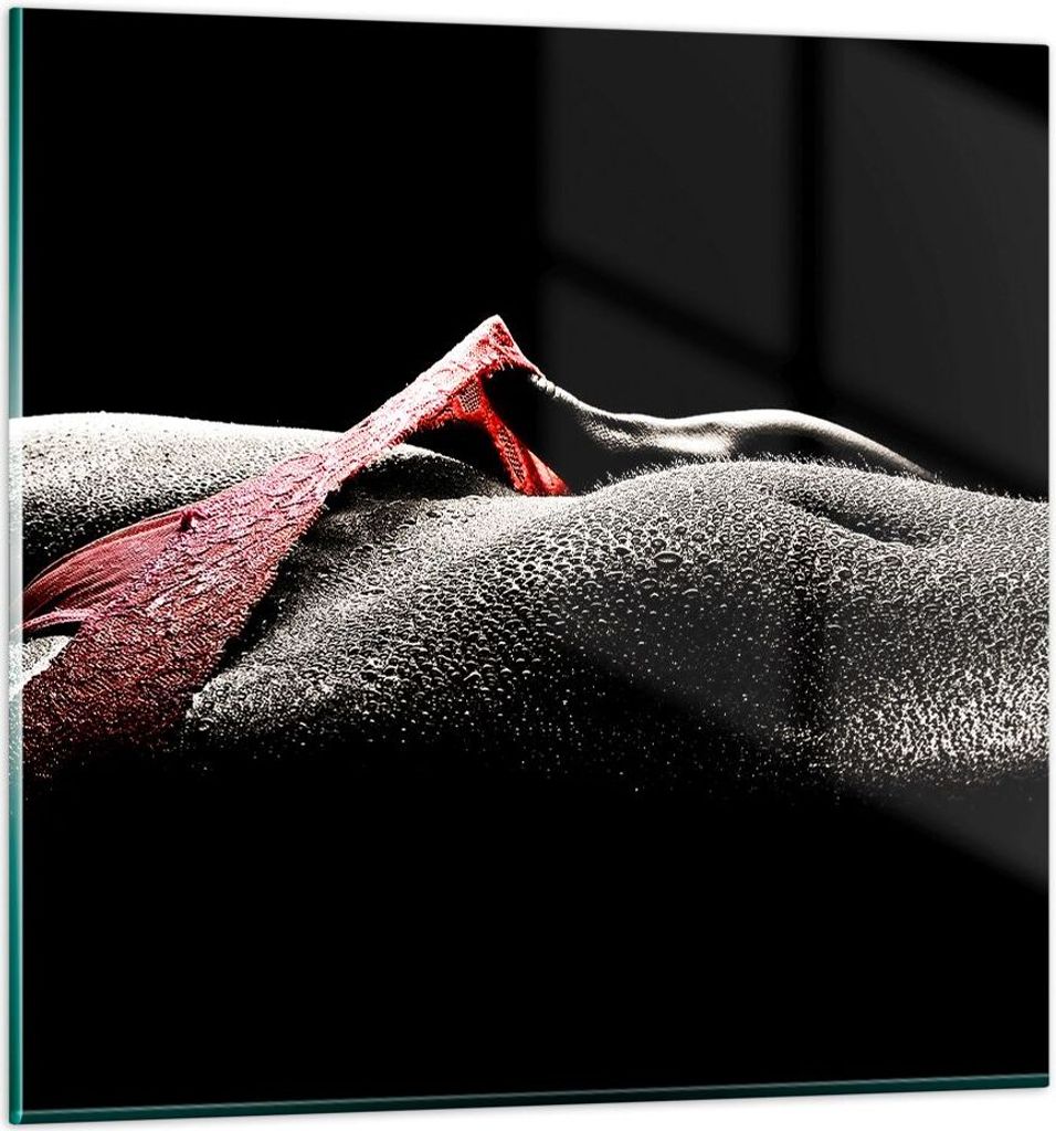 Bilder auf glas - Körper weibliches Modell Wassertropfen - 40x40cm - Glasbilder - Wandbilder - Kunstdruck - Wanddekoration aus Glas - Glas Bilder ...