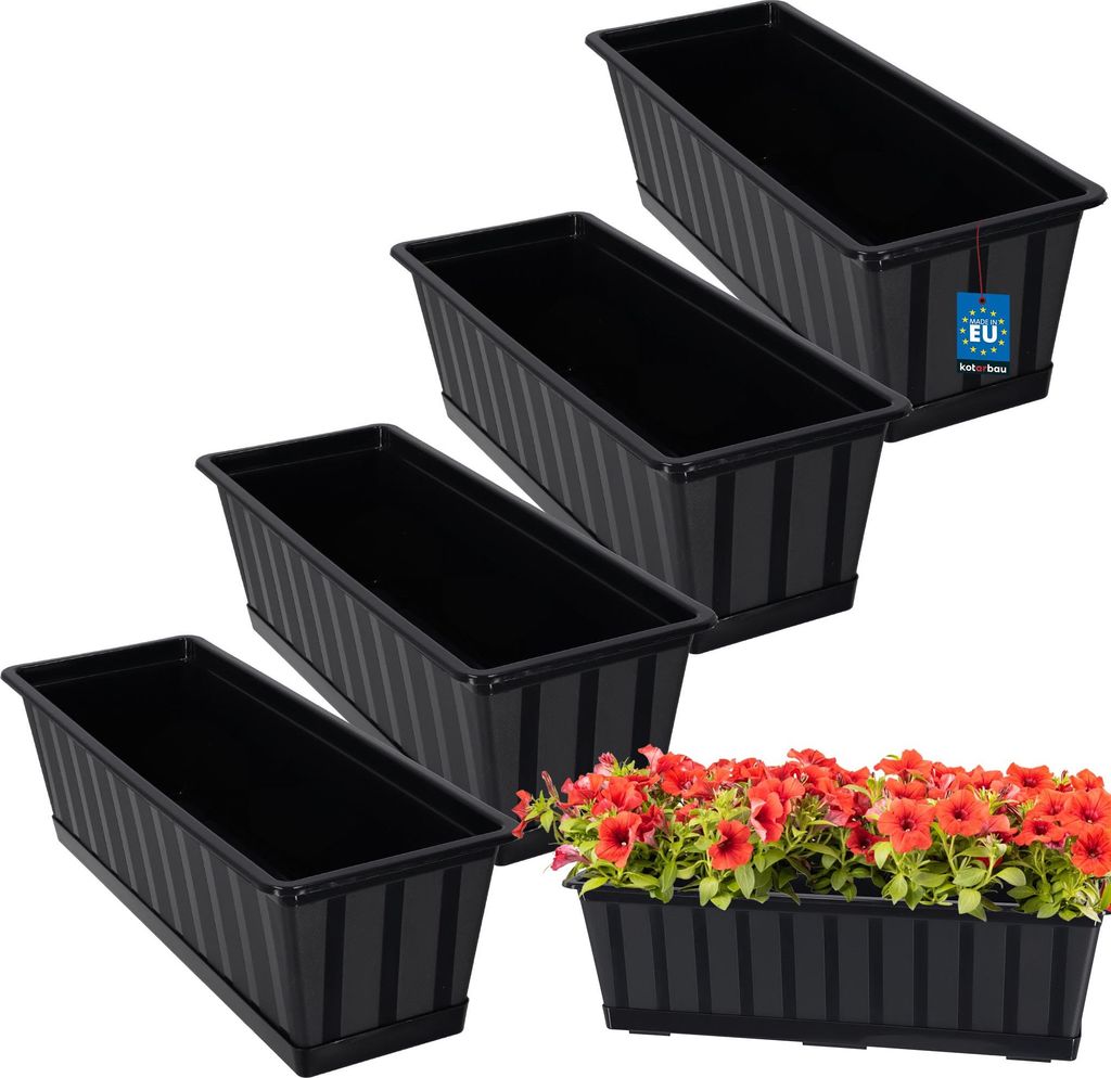 KOTARBAU® Lot de 4 Pot de Fleur Exterieur Jardinières Image du produit 