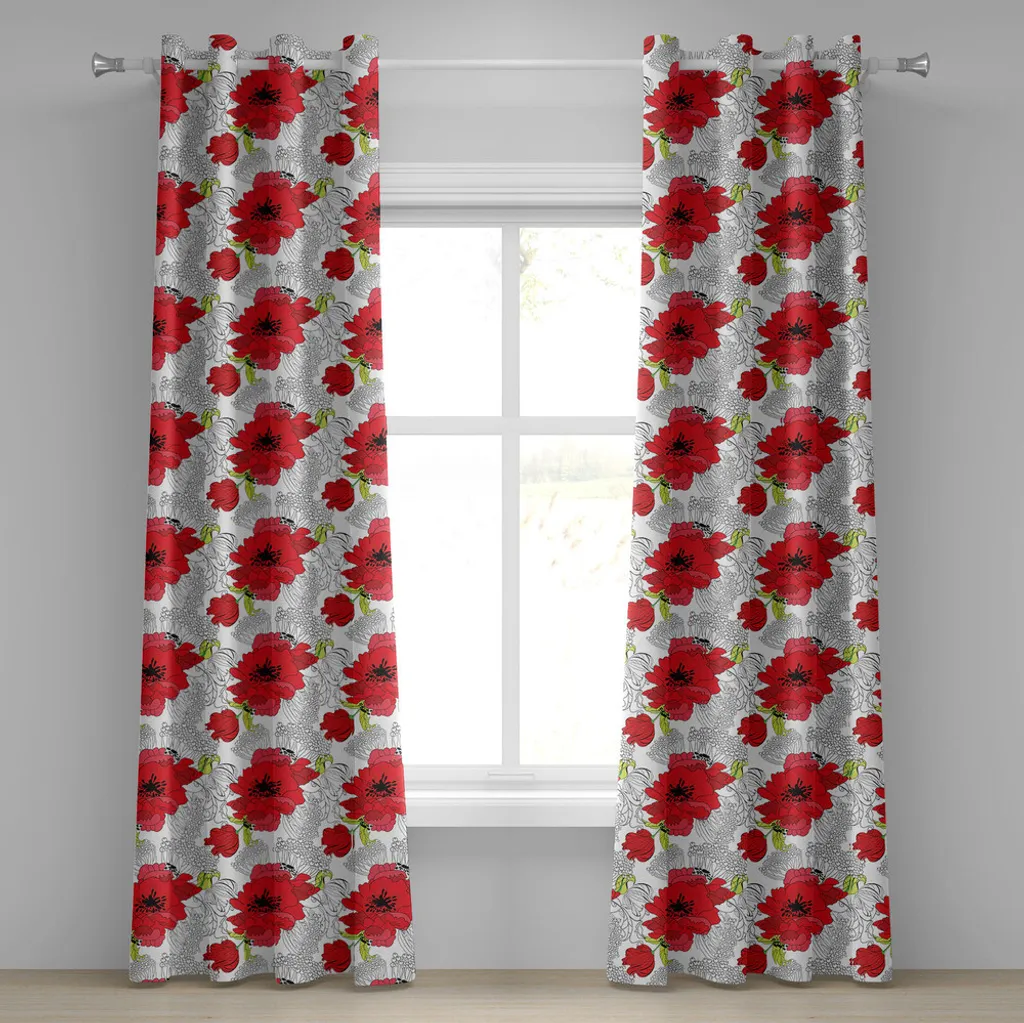 Rideau Occultant Déco pour Salon Style Vintage Fleurs 280x245 cm