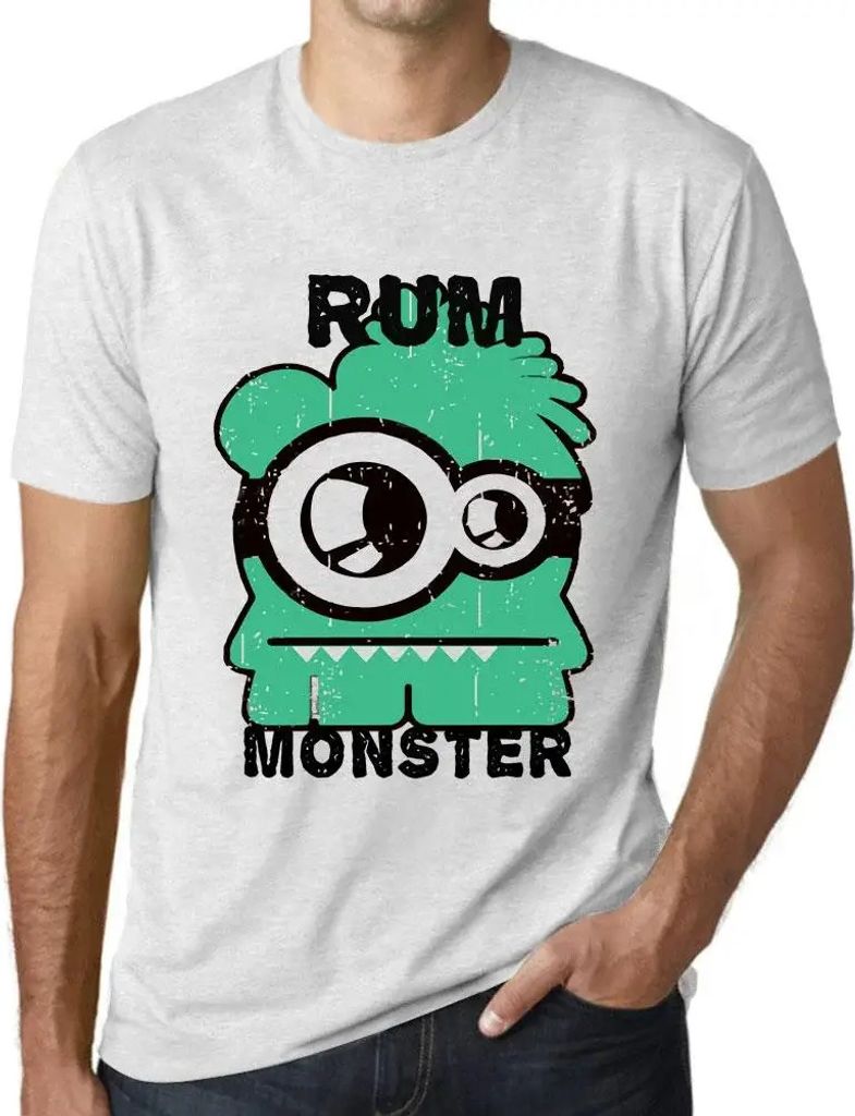 Herren Grafik T-Shirt Rum-Monster – Rum Monster – Öko-Verantwortlich Vintage Jahrgang Kurzarm Lustige Druck Geburtstag Geschenk Mann