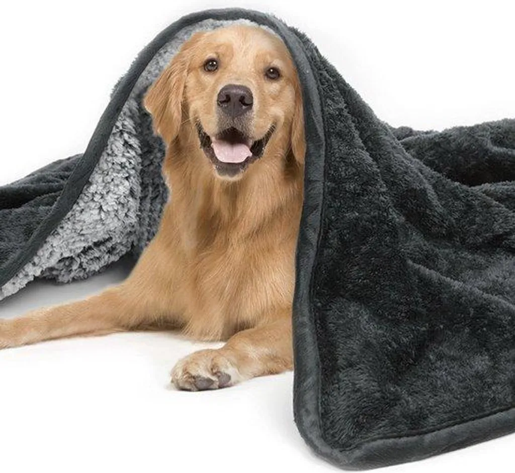 Couverture douce pour chien grise 80x100 cm lavable pour petit animal
