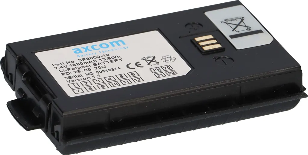 Batterie Haute Capacité 1,88Ah Li-Po pour Sepura STP9000 SC20