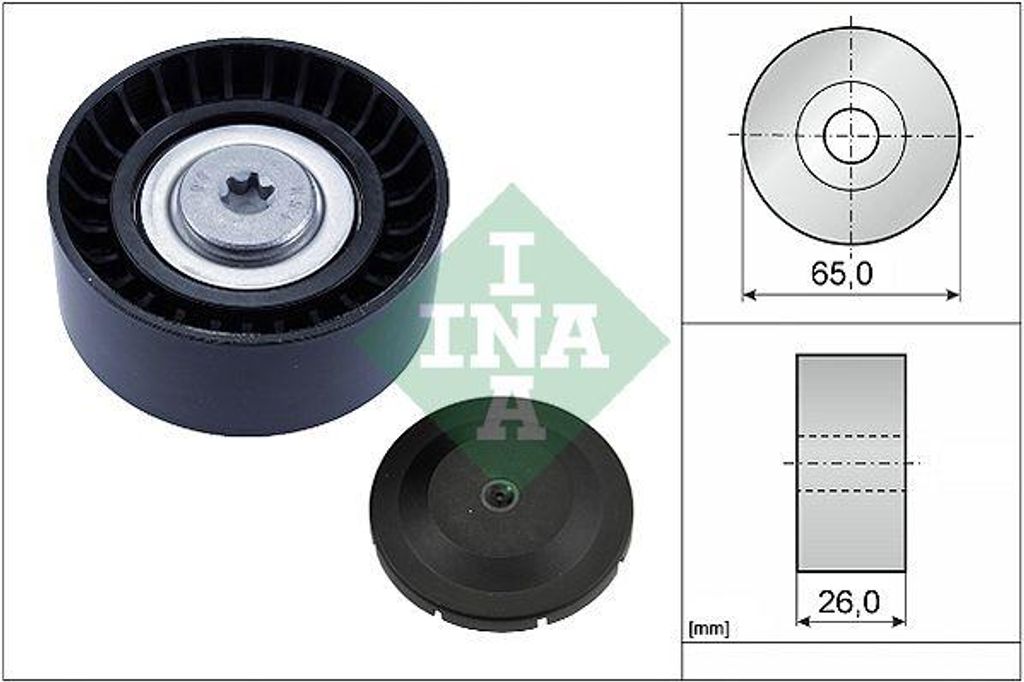 INA 532080410 Umlenk-/Führungsrolle, Keilrippenriemen OE 11287649371 kompatibel mit 2er F45, 2er F46, X1, X2, Mini, Clubman, Countryman