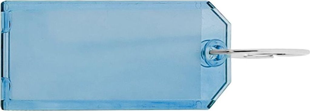 CombiCraft Plexiglas Schlüsselanhänger Blau, 75x31mm - pro 10 Stück - Mit 2-seitigem Fenster