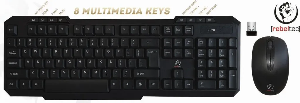 Combo Clavier Souris Sans Fil Rebeltec Vortex Design Ergonomique - 5