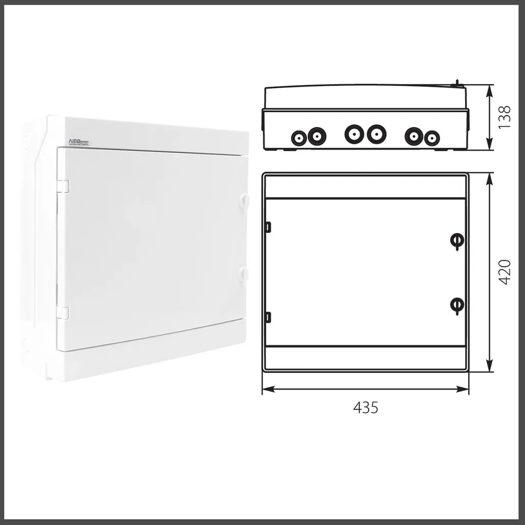 Coffret de distribution électrique AP RH blanc pour cave et garage