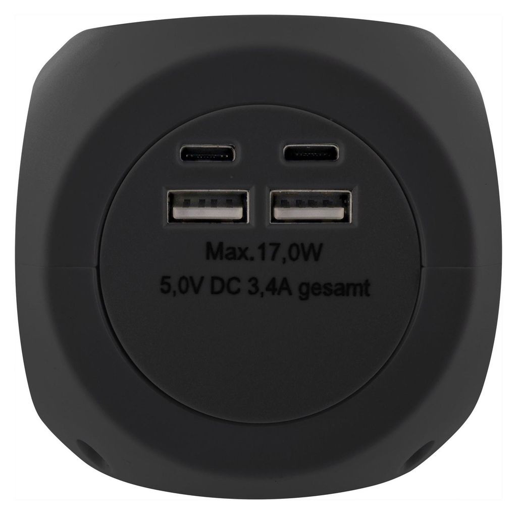 InLine Charging Cube, 3x Schutzkontakt, 2x USB-C, 2x USB-A, Produktbild 