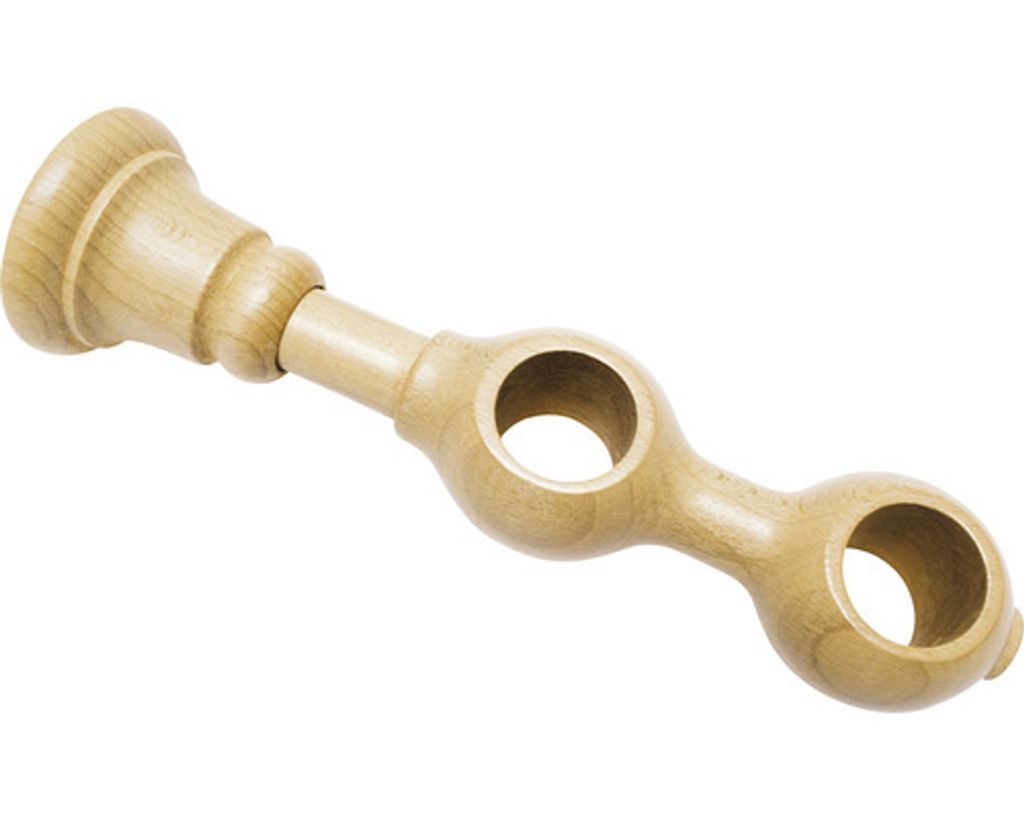 Gardinia Doppelträger geschlossen für Ø 25 mm buche 10,5 / 6,5 cm