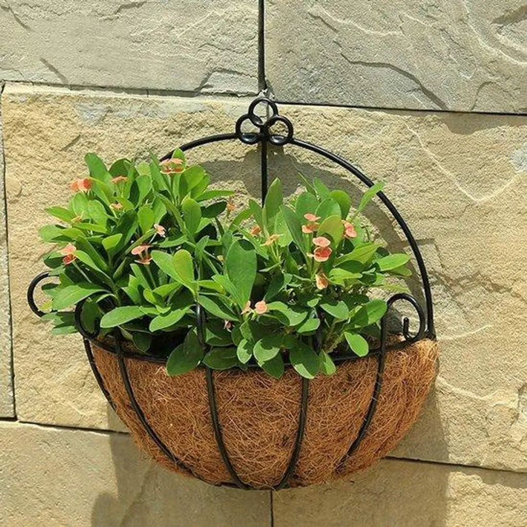 Lot de 2 jardinières métalliques suspendues extérieures - Design noir