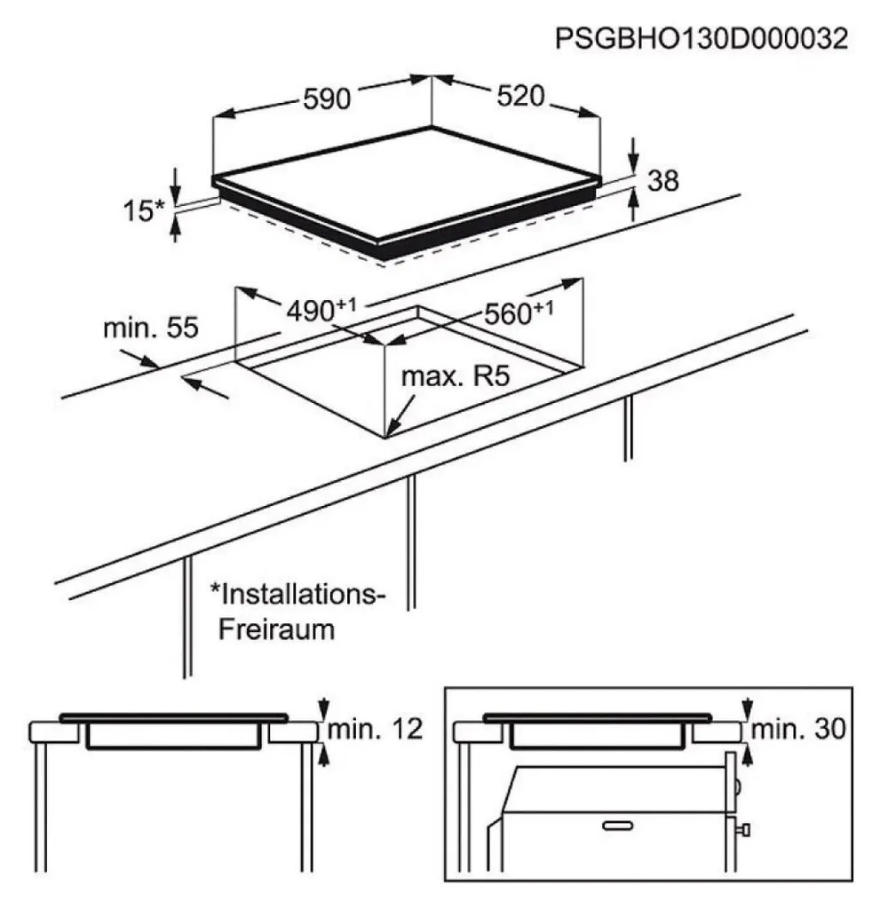 Table Vitrocéramique Electrolux EHF6547FXK avec Commandes Tactiles
