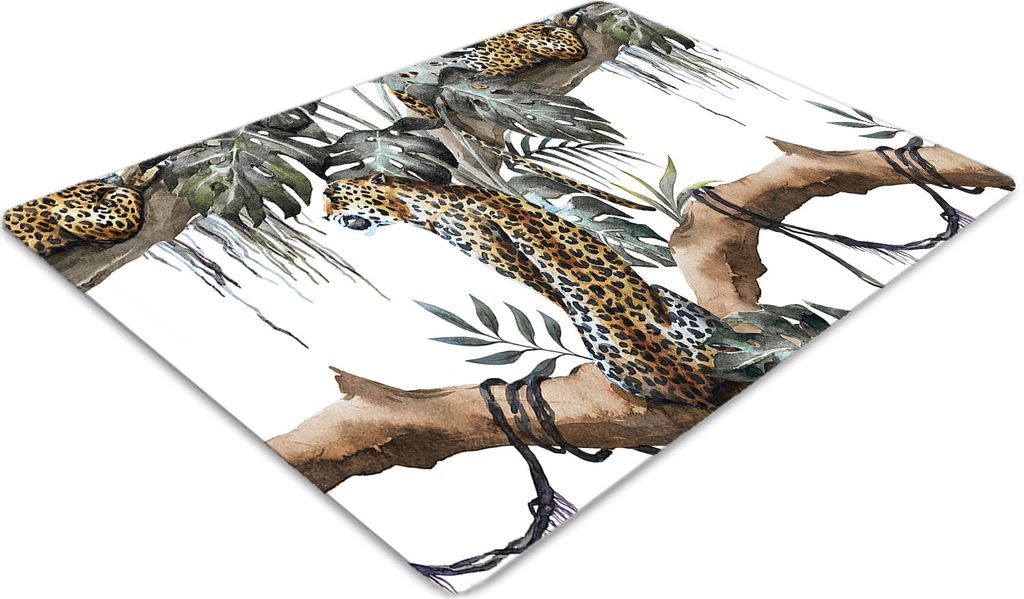 Stuhlunterlage Bürostuhlunterlage 120 cm x 90 cm Bodenmatte Bürostuhlunterlage - Leoparden auf einem Zweig