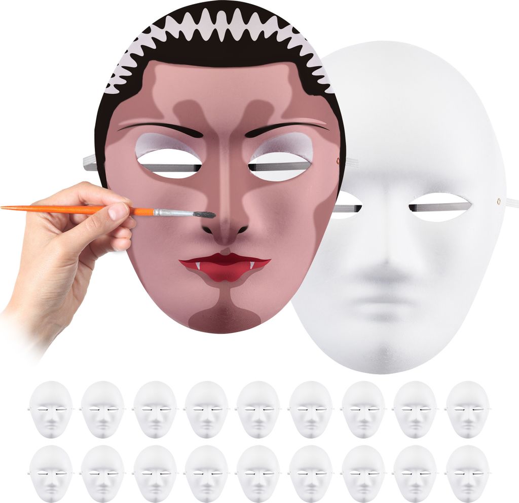 200 x Maske zum Bemalen und Basteln, Karneval, Fasching, Produktbild 