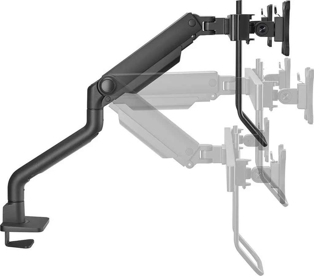 Support Bureau Double Écran pour Télétravail - Installation 17-27 Noir - 11
