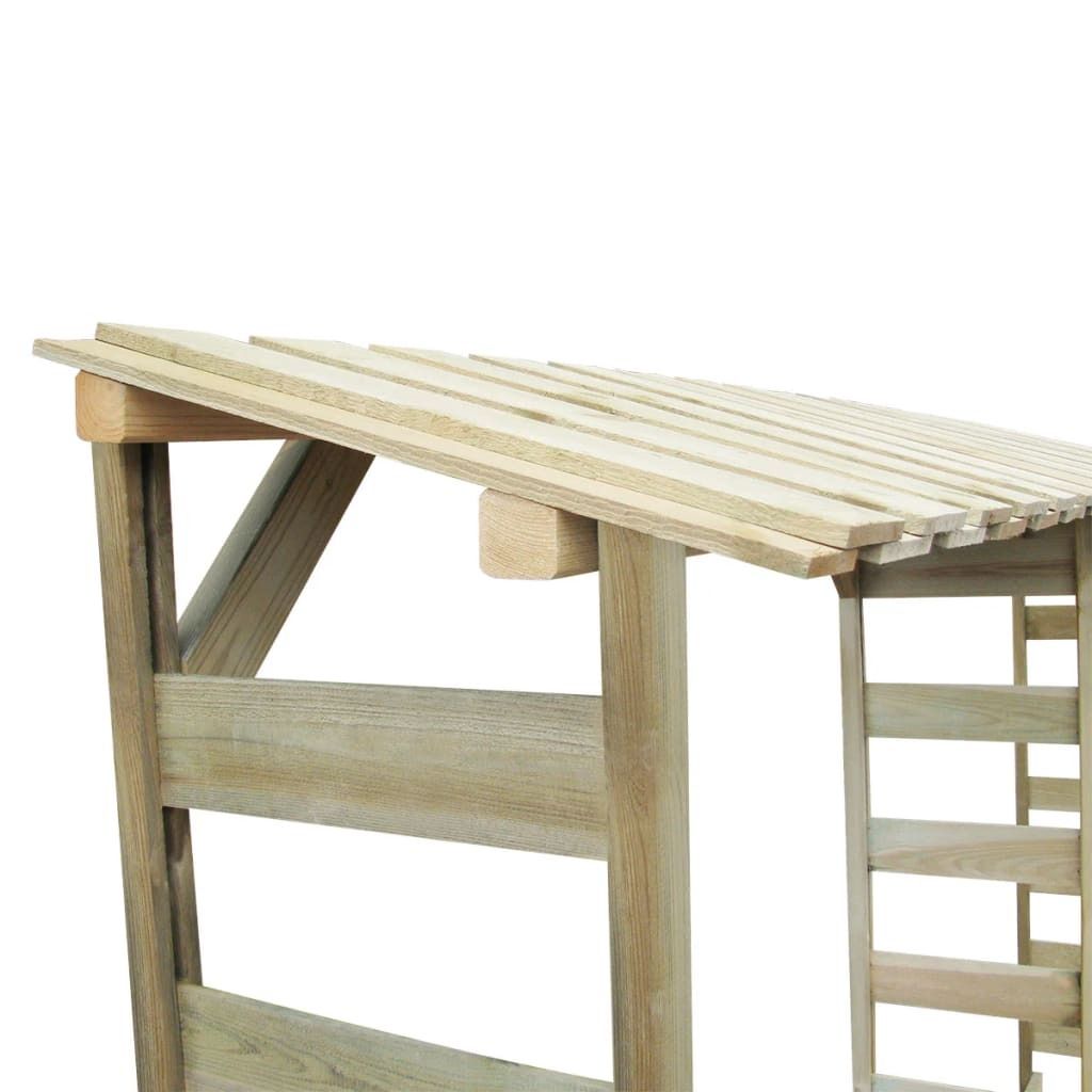 Eleganter Möbel Feuerholz-Lagerschuppen 300×44×176cm Imprägniertes Kiefernholz - CJG877960 - Kaminholzregale