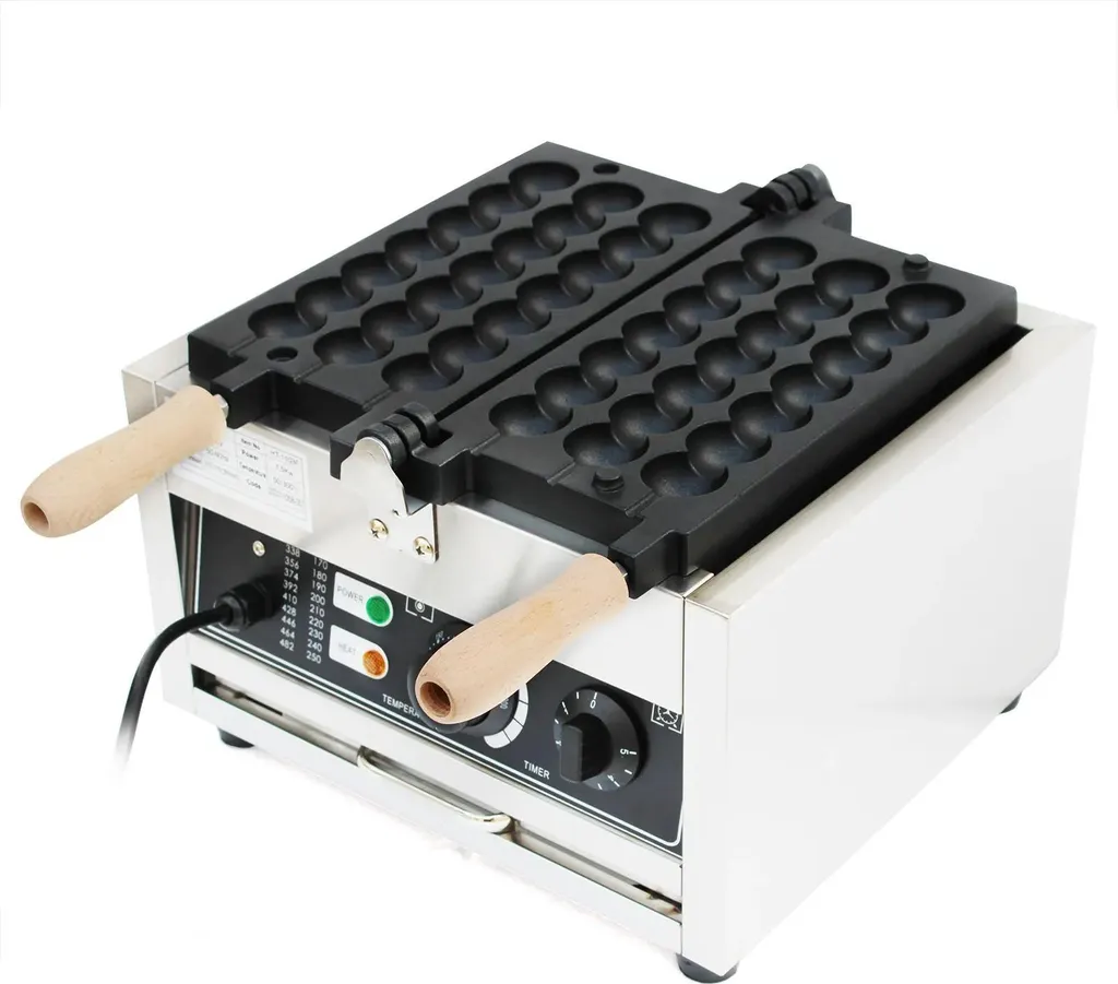 Gaufrier à bulles professionnel 1500W rotatif inox noir et argenté