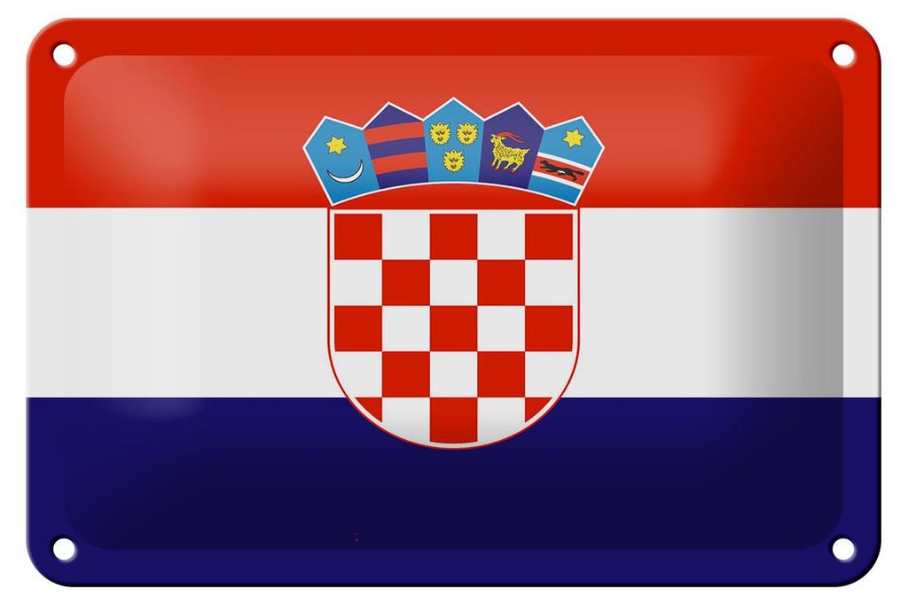 Blechschild Flagge Kroatien 18x12cm Flag of Croatia