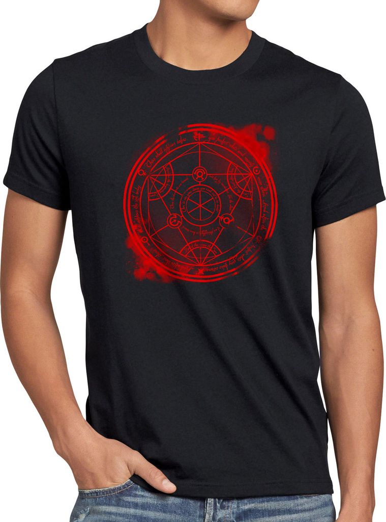 style3 Red Circle Herren T-Shirt Anime Manga Japan Alchemist