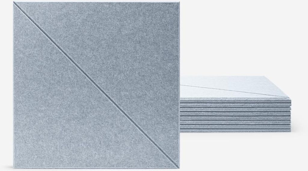 Set aus 8 dekorativen Schallschutzpaneelen 60x60 grau Design Toon-G