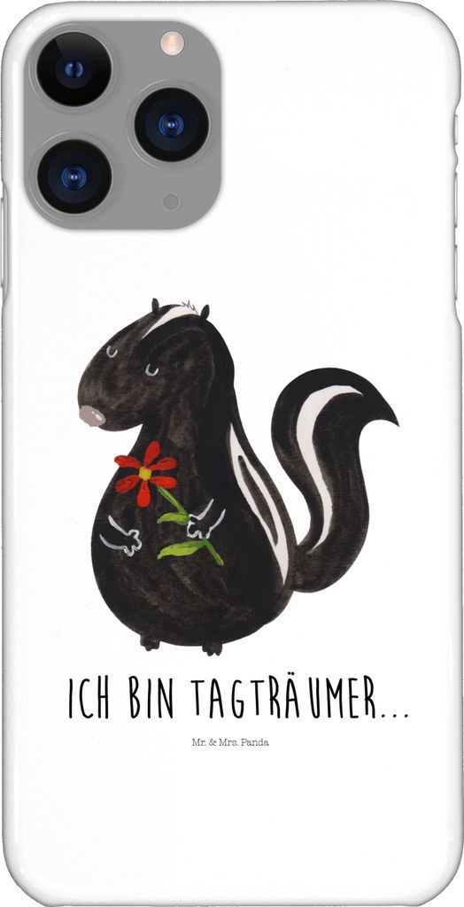 Mr. & Mrs. Panda Iphone 11 Pro Handyhülle Stinktier Blume - Weiß - Geschenk, Raubtier, Skunk, Wildtier, Handy Case, Premium Kunststoff, Träume, ...