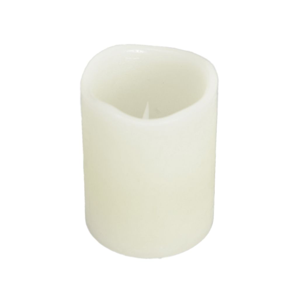 A white LED candle on a white background.