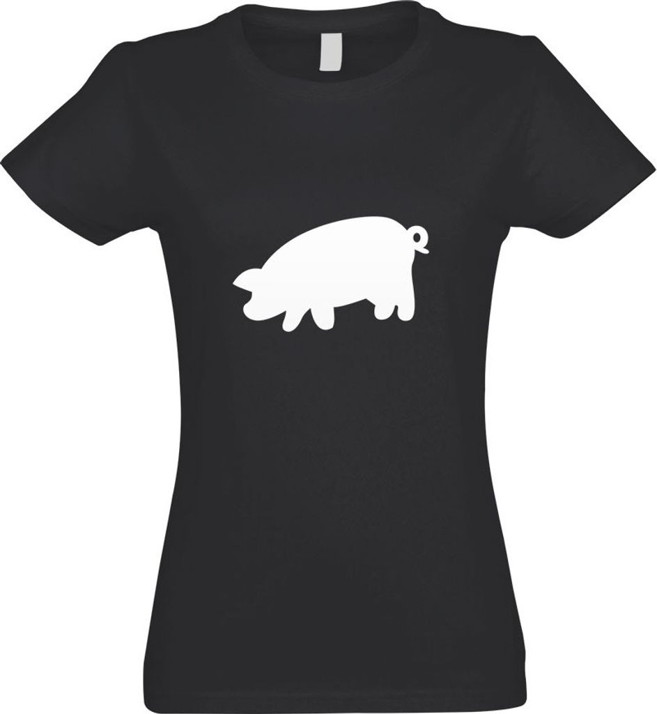 Kiwistar - T-Shirt tailliert - Damen - Graphit - Schwein mit Ringelschwanz - mit Motiv Bedruckt - Funshirt Design - Sport - Freizeit - Damen - S