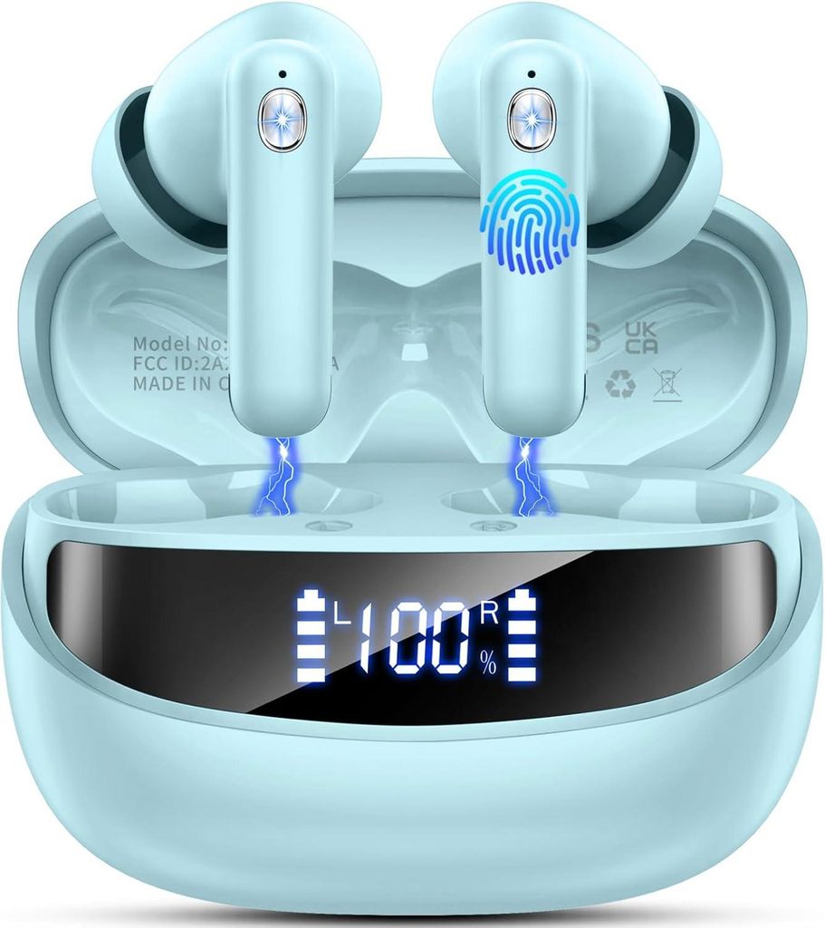 Nerunsa 2026 Bluetooth Kopfhörer, Kopfhörer Kabellos Bluetooth 5.4 HiFi Stereo, 50 Std Spielzeit In Ear Kopfhörer mit ENC Noise Cancelling Mics,...