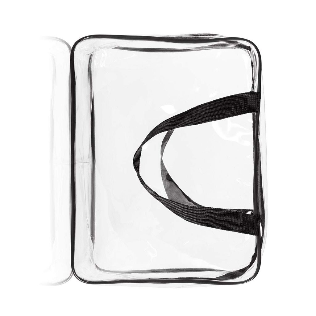 TSA-geprüfter Kulturbeutel Transparent - 3-1-1 Quart Bag, Mit Reißverschluss, Für Handgepäck, Schwarz