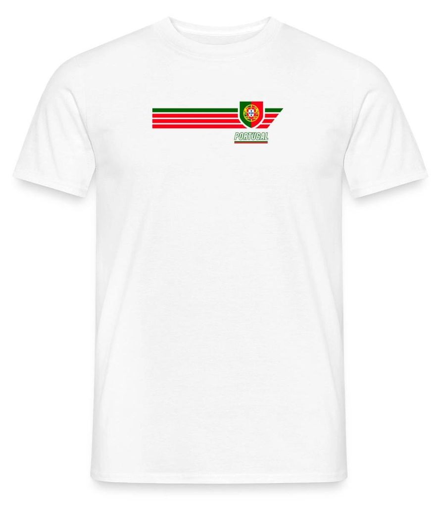 Spreadshirt Portugal Fußball Fanlook Mit Wappen In Landesfarben Männer T-Shirt, L, Weiß