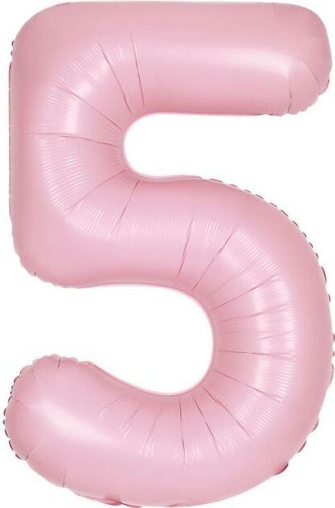 XL Folienballon rosa matt Zahl 5