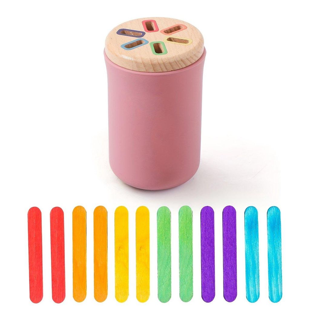 Montessori Sortierspielzeug 1-3 Jahre – Farbe & Form, Feinmotorik, Holz/Silikon
