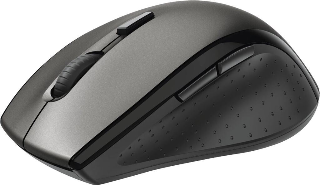 A close-up studio shot of a wireless computer mouse.