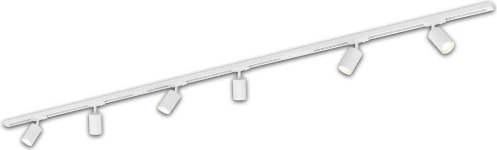 Briloner Rail Schienensystem, Komplettset, 6x GU10 Spots, Schwenkbar, Drehbar, Weiß, 2,25 m