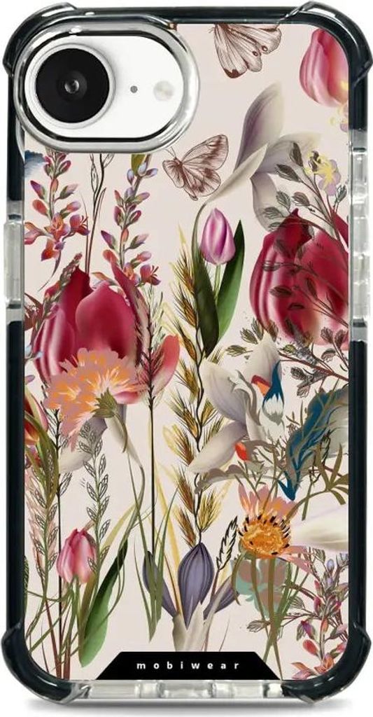 Handyhülle für iPhone 17e mit MagSafe, Mobiwear Elite Bumper, Blumenstrauß