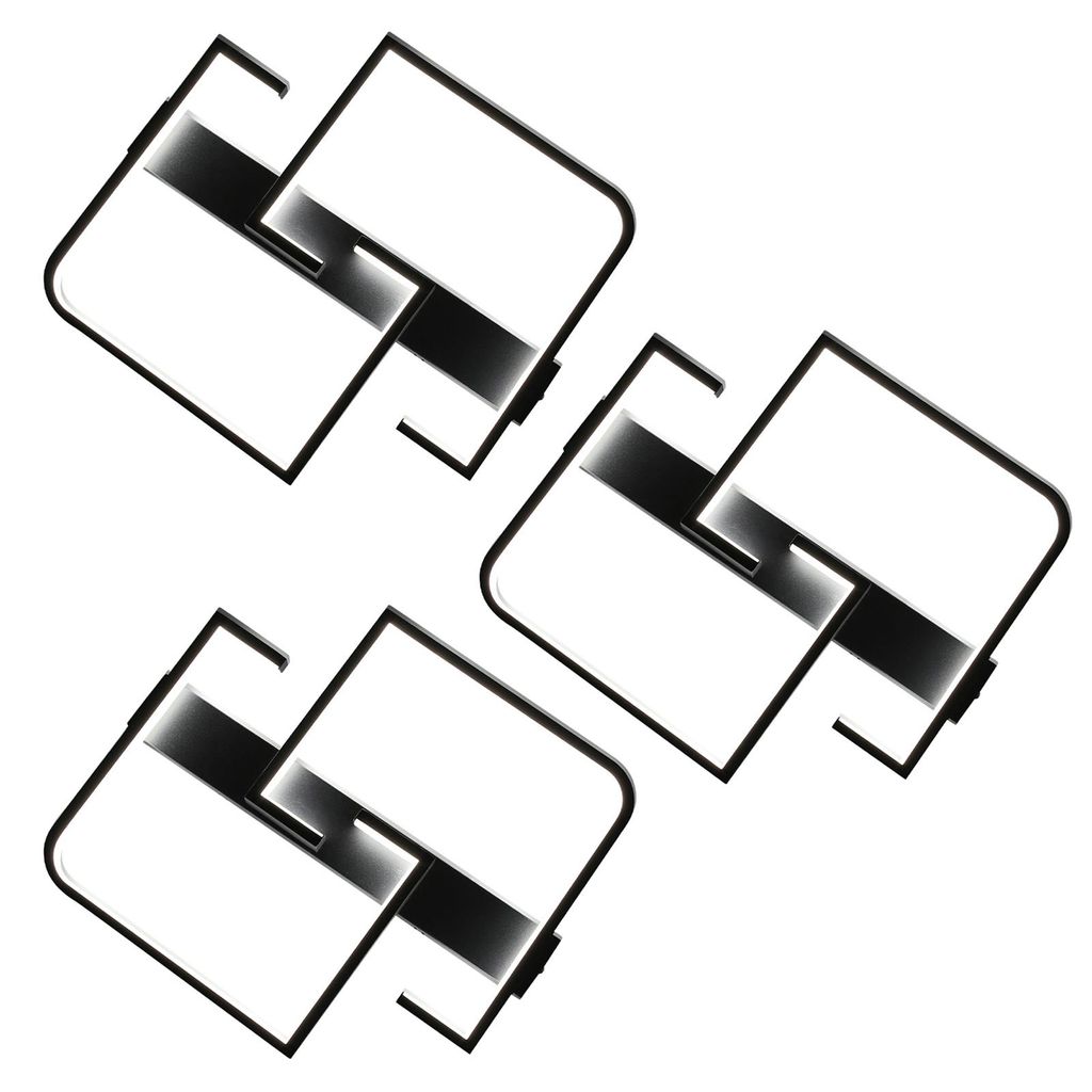 ZMH 3ERLED Plafonnier LED 35W noir lampe de salon à Image du produit 