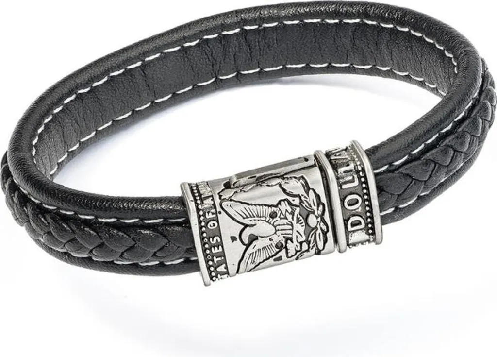 Gioielli Uomo AN Jewels Bracciale AA.P253LABK.L Pelle Nera e Acciaio