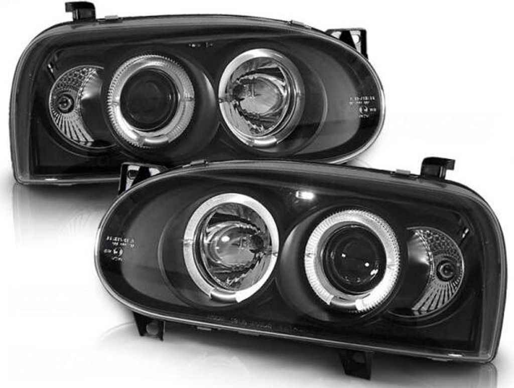 LED Angel Eyes Scheinwerfer passend für VW Golf 3 91-97 Produktbild 