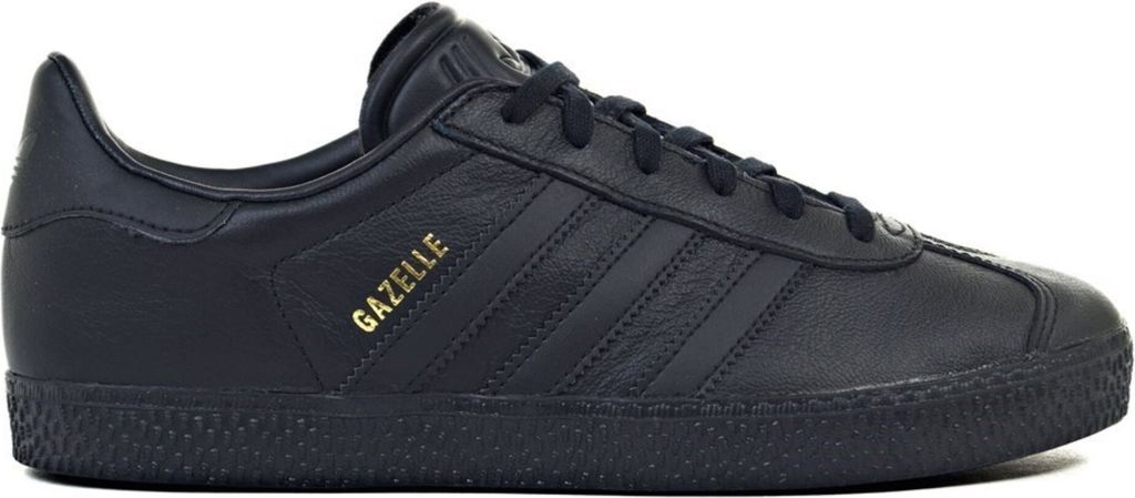 Adidas Gazelle J Jugend Schnürung Leder Retro Turnschuhe Schwarz – 4,5 UK - 37 1/3 EU - 5 US / Schwarz