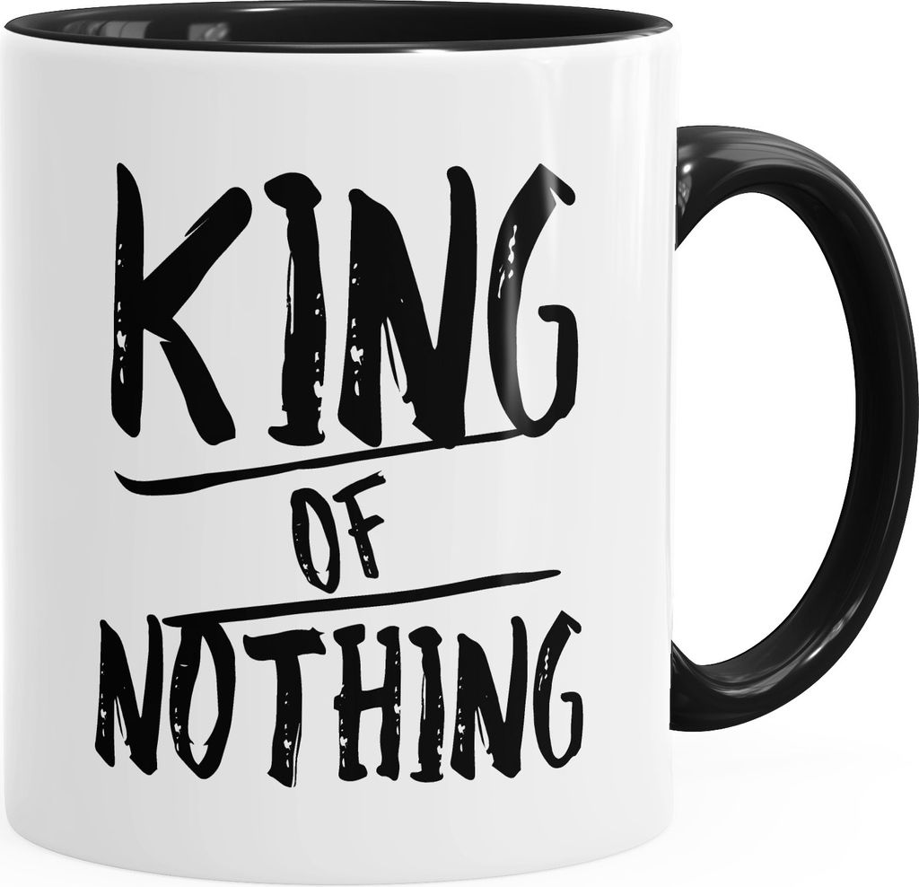 Kaffee-Tasse King of Nothing Tasse für Paare Geschenk zur Hochzeit MoonWorks schwarz unisize