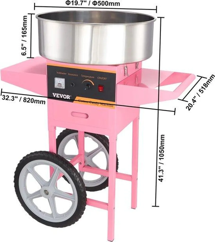 Machine barbe à papa rose professionnelle fiable et facile à laver