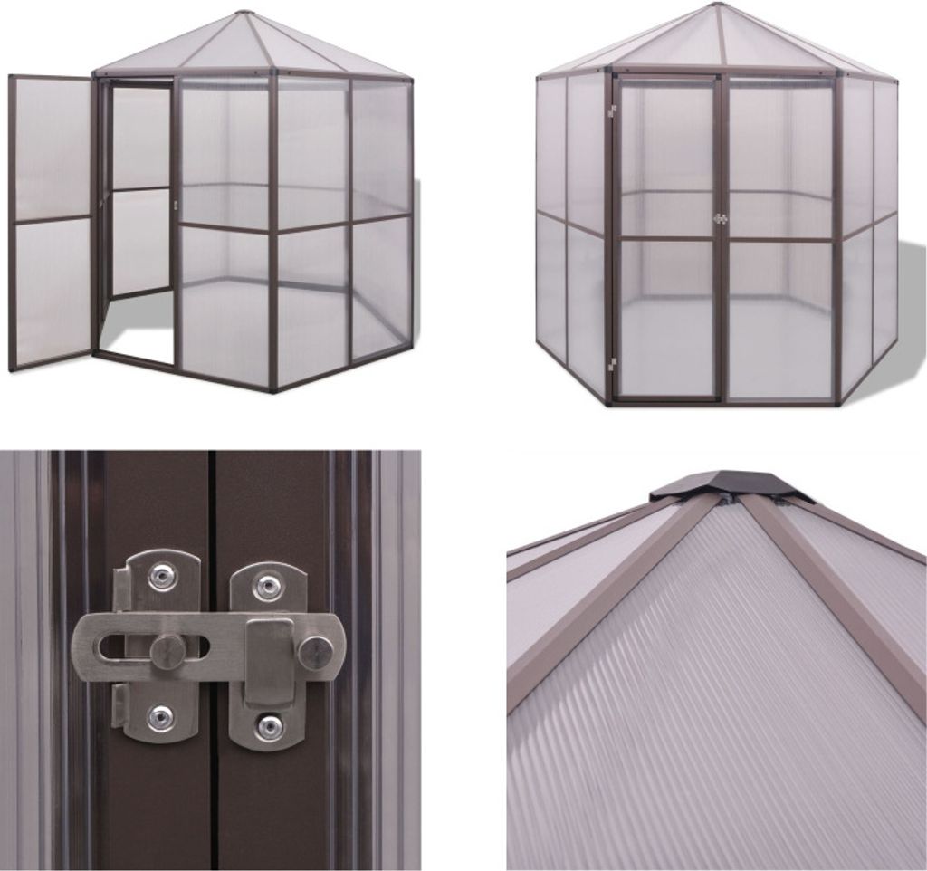 vidaXL Gewächshaus Aluminium 240×211×232 cm - Gewächshaus - Gewächshäuser - Treibhaus - Treibhäuser