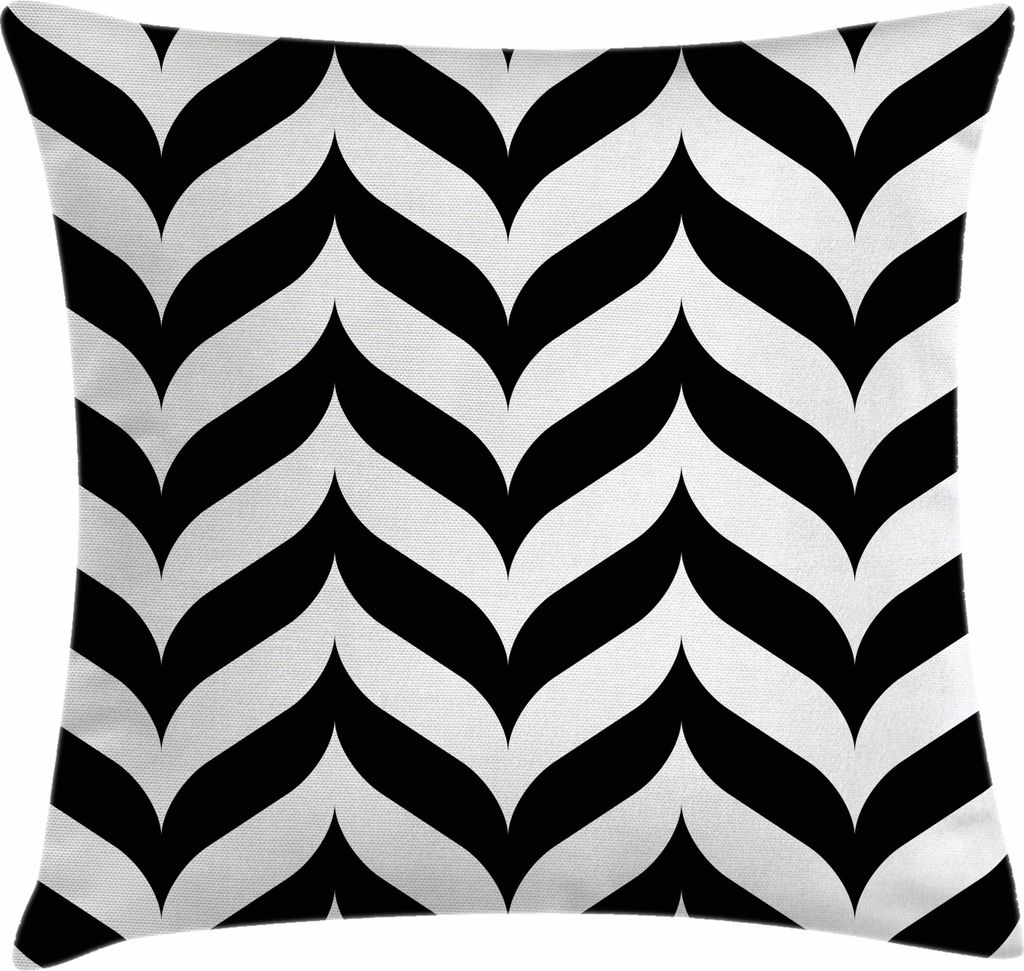 ABAKUHAUS Modern Kissenbezug, Minimalistische Farben stilisierte künstlerisches Chevron-Muster mit vereinfachenden Retro- Effekten, 45 x 45 cm, Sc...