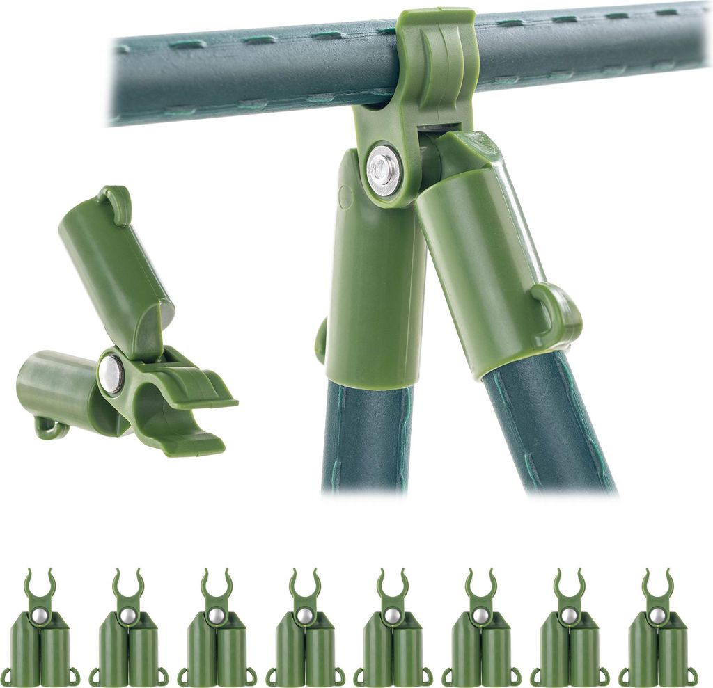 KADAX Winkelgiebelverbinder 8 Stück für Tomatenstangen, verstellbar 11 mm